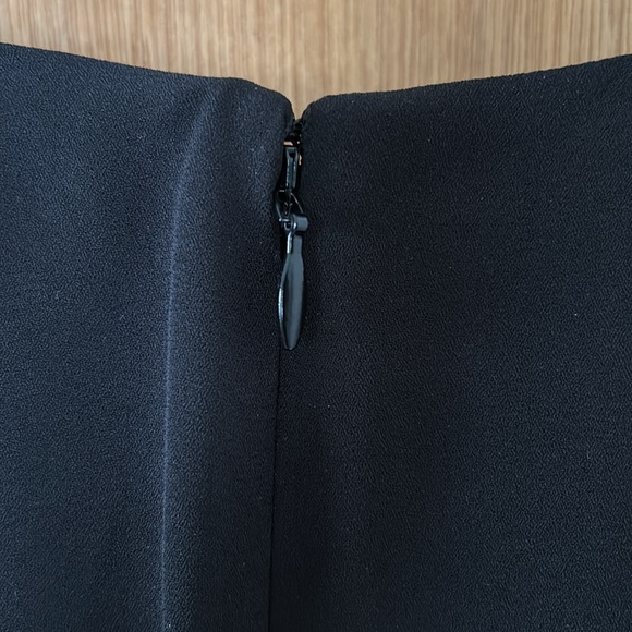 EUC classic black faux-wrap dress with tie, cute button detail at sleeve - Picture 8 of 12